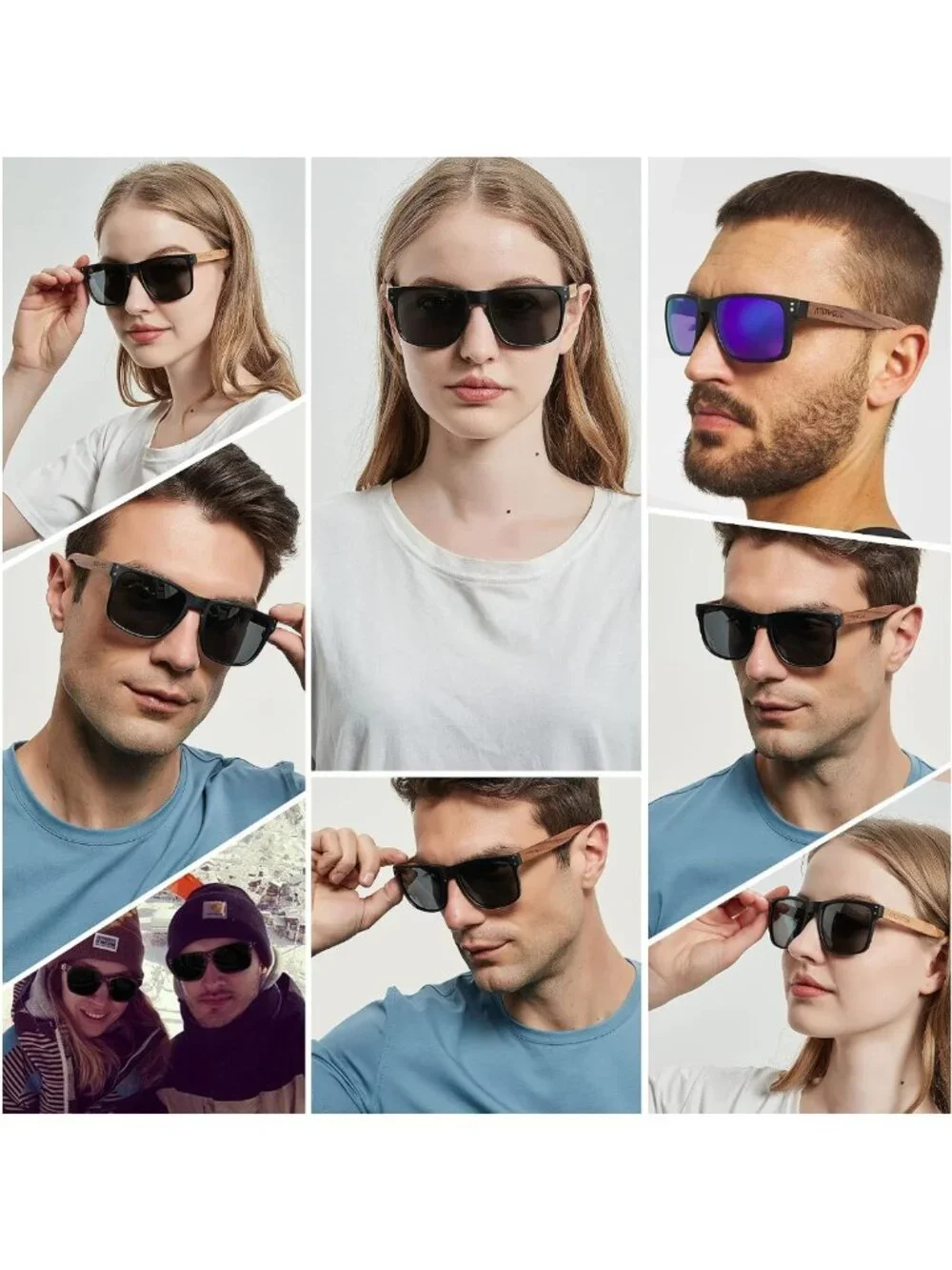 Stylish Polarized UV Protection Sunglasses | Wooden Frame Beach & Outdoor Shades